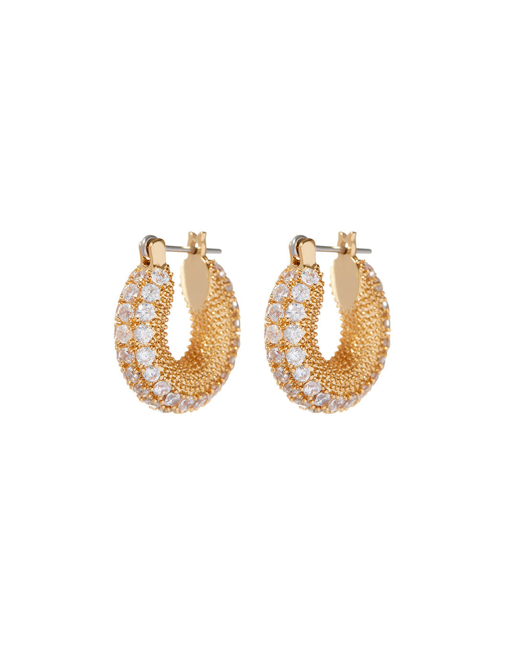 Pavé Giselle Hoops - Gold