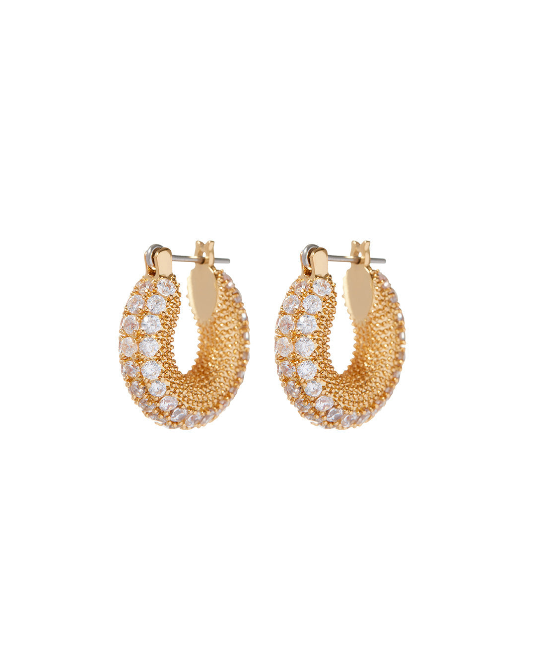 Pavé Giselle Hoops - Gold
