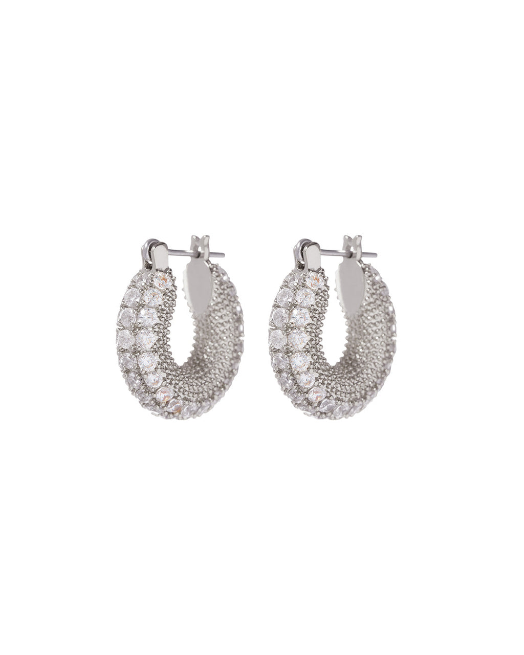 Pavé Giselle Hoops - Silver
