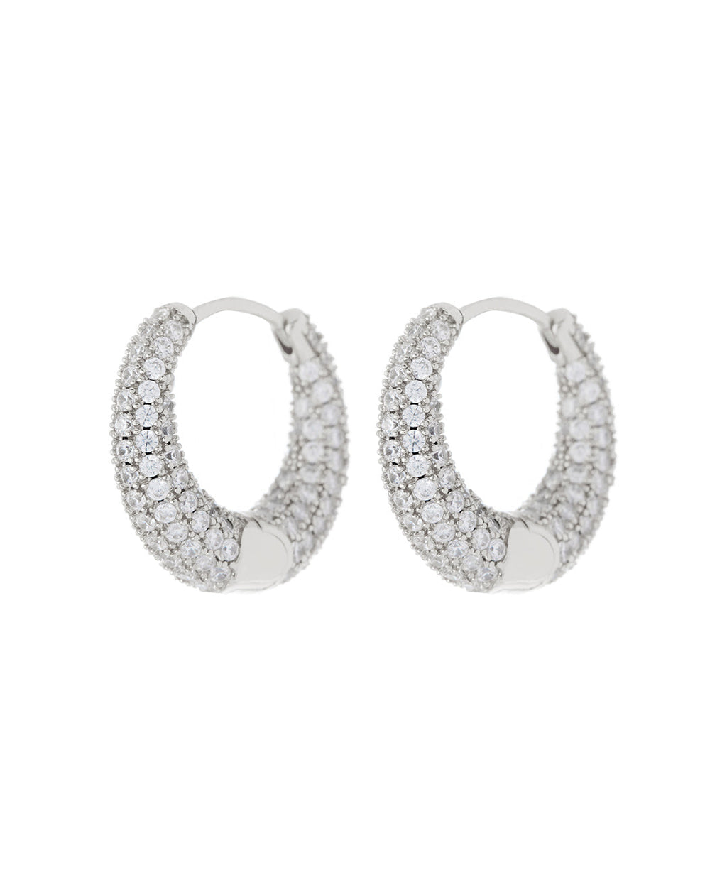 Pavé Marbella Hoops - Silver