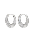 Pavé Marbella Hoops - Silver