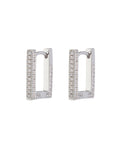 Pavé Mini Boxer Hoops - Silver