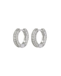 Pavé Mini Coco Hinge Hoops - Silver