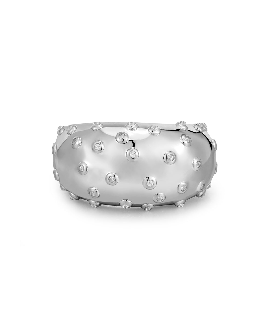 Pavé Molten RIng in Silver — alternate view