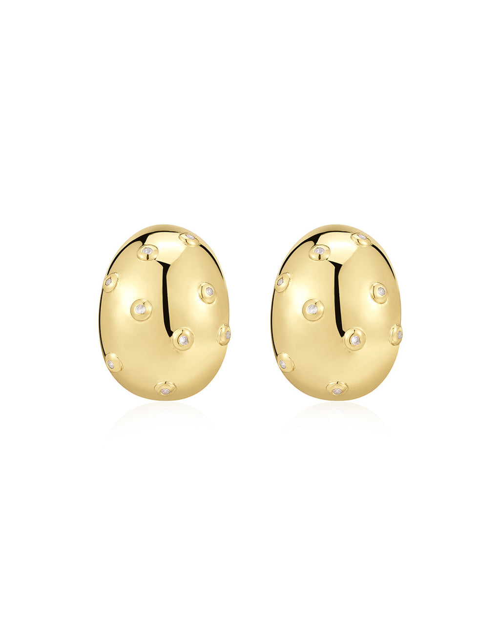 Pavé Molten Studs in Gold - Earrings