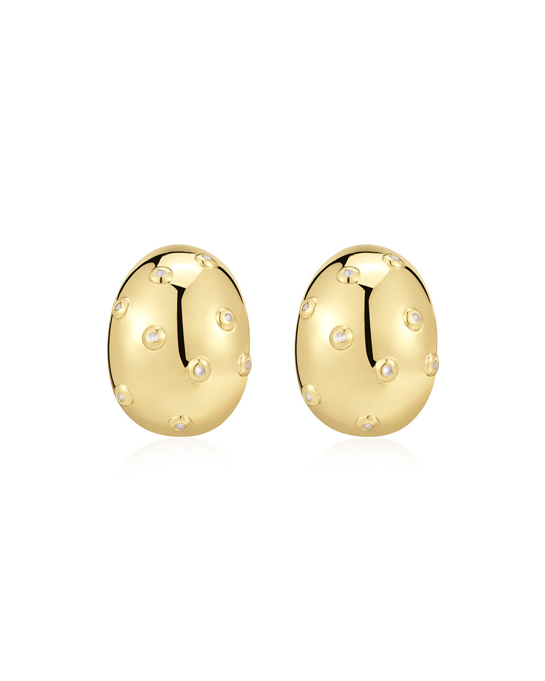 Pavé Molten Studs in Gold - Earrings