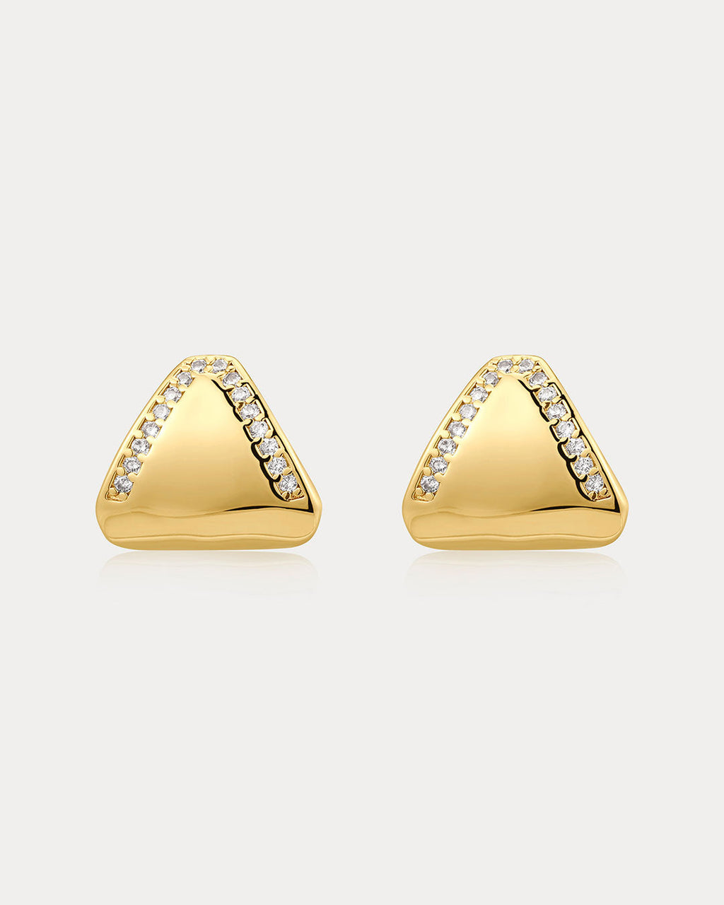 Pavé Shield Studs in Gold - Earrings