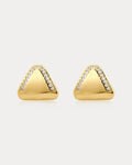 Pavé Shield Studs in Gold - Earrings