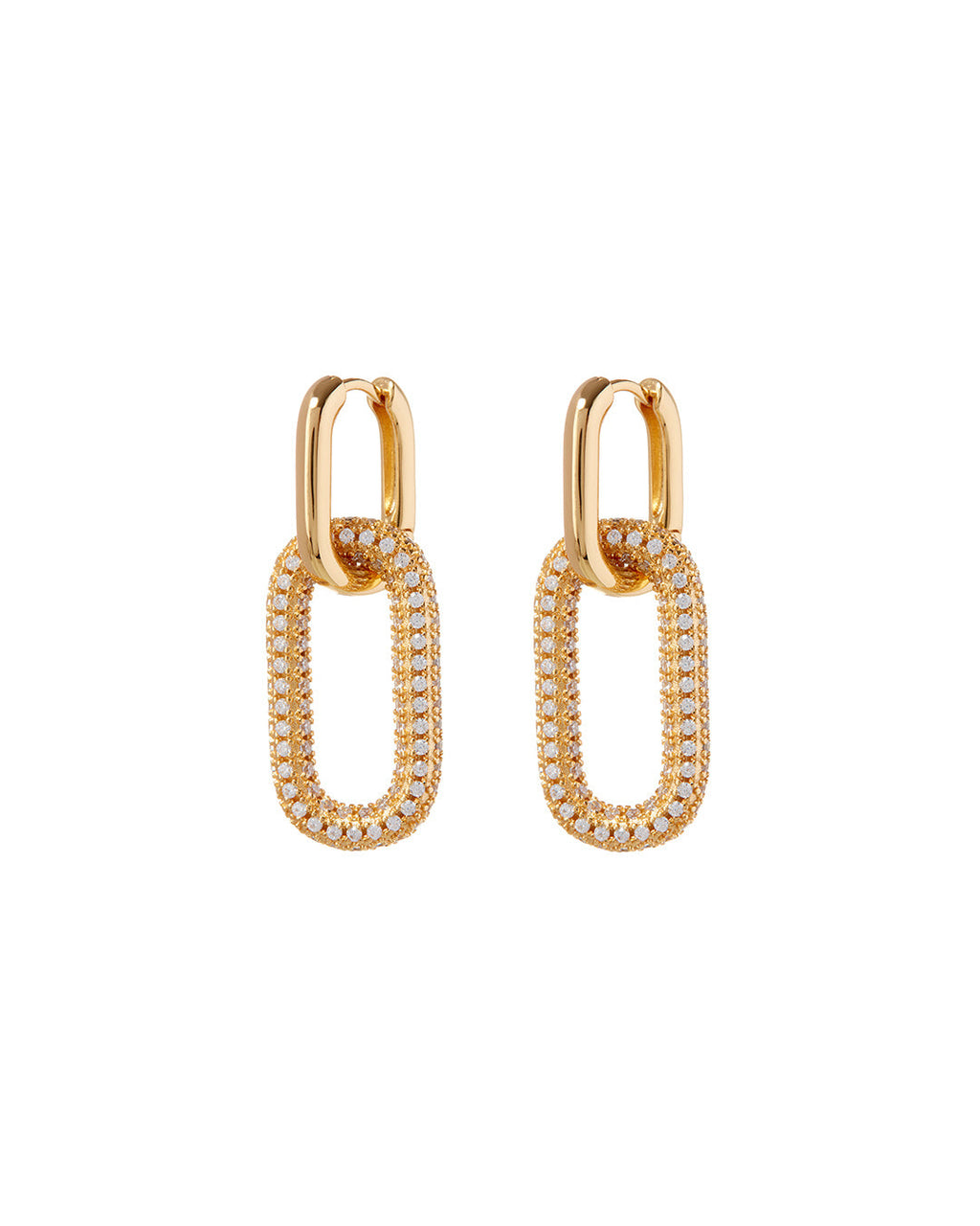 Pavé Simone Loop Hoops - Gold