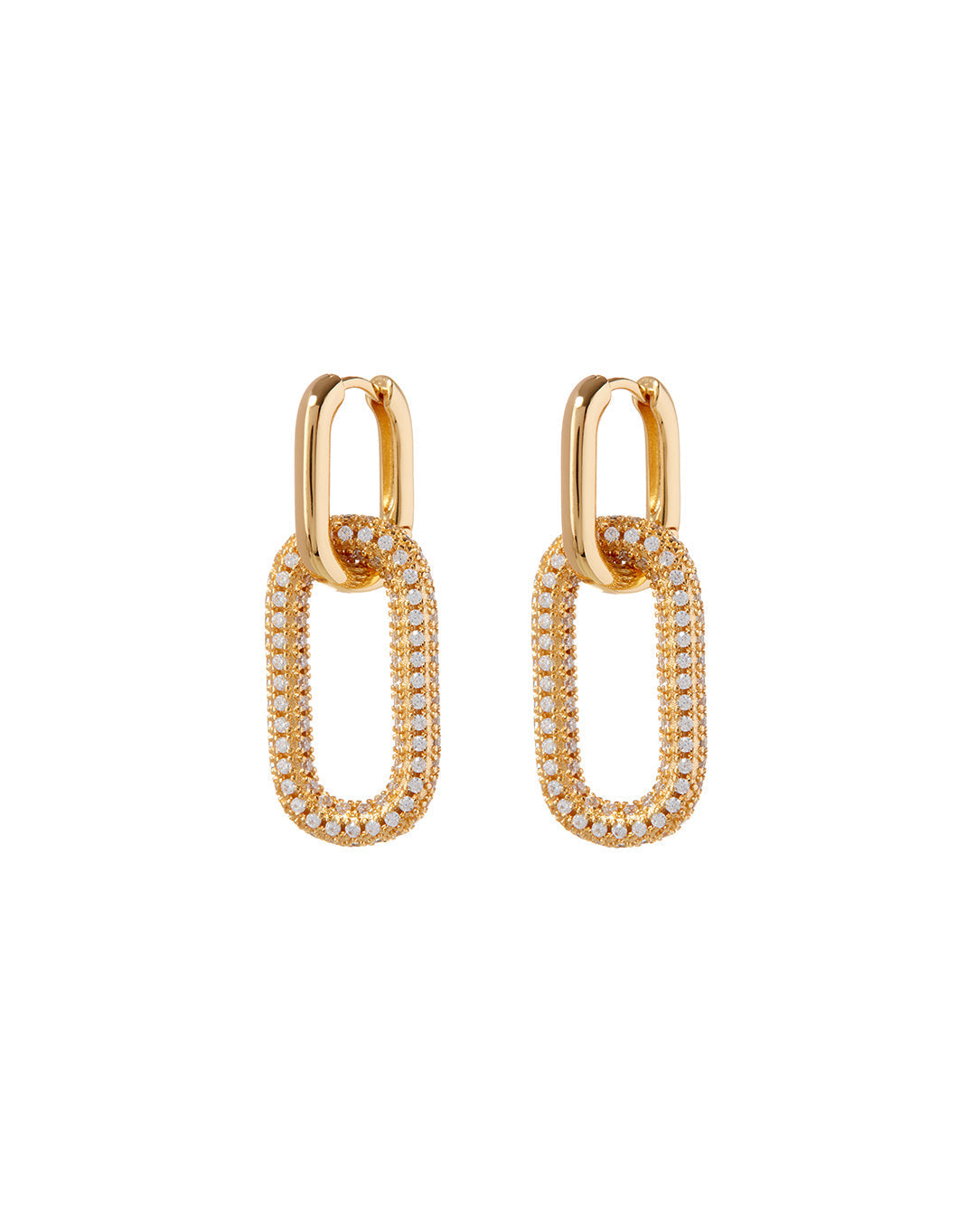 Pavé Simone Loop Hoops - Gold