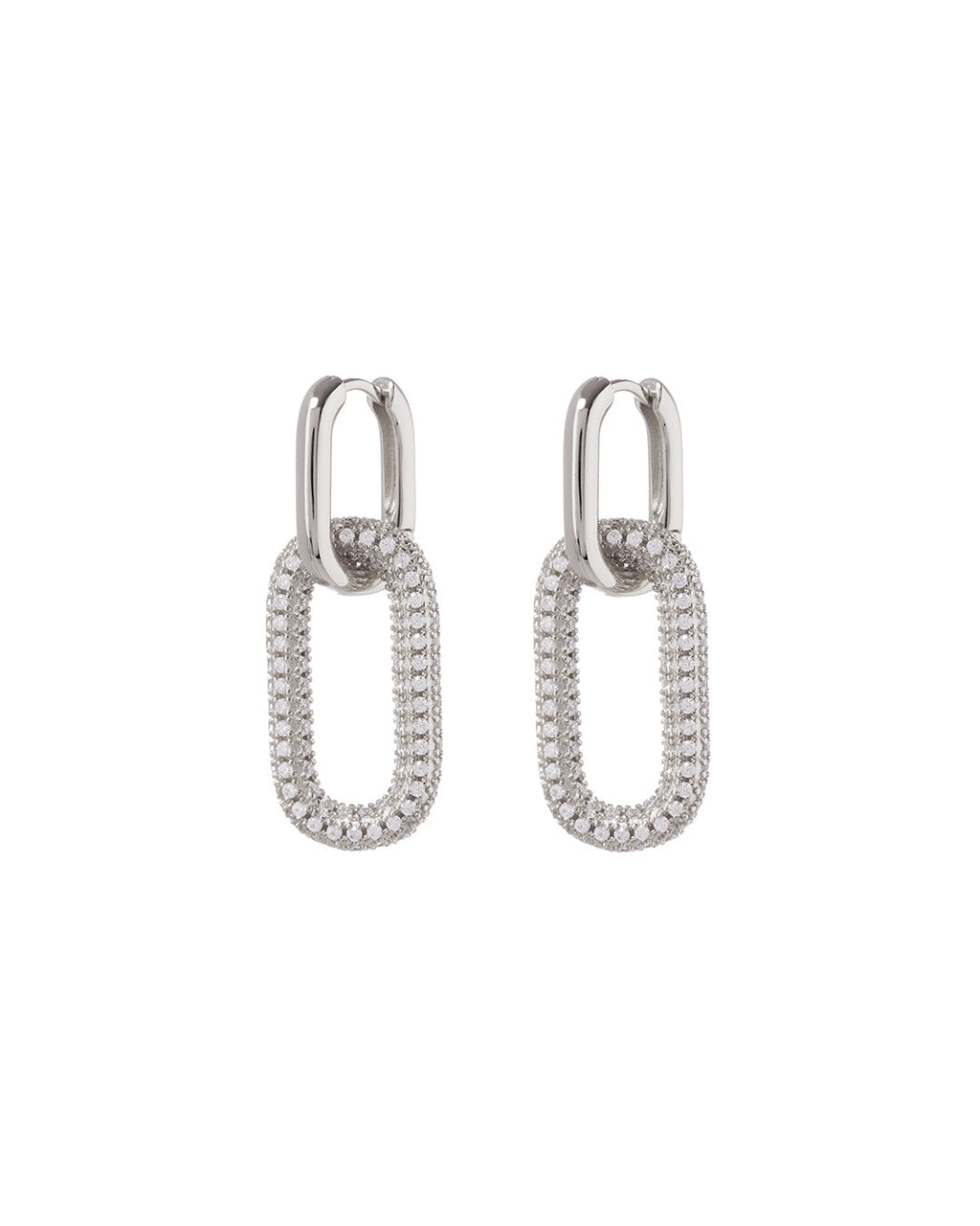 Pavé Simone Loop Hoops - Silver
