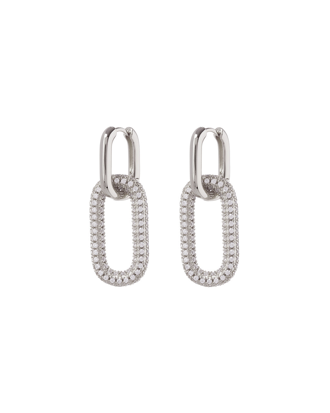 Pavé Simone Loop Hoops - Silver