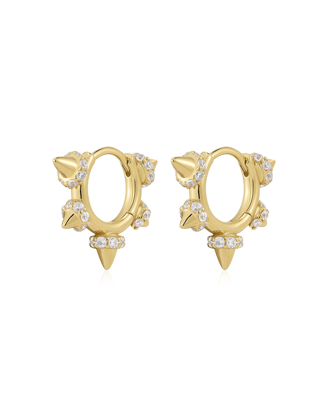Pavé Spike Huggies in Gold - Earrings