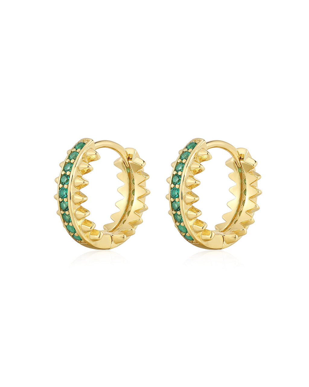 Pavé Stripe Spike Huggies in Gold - Earrings