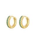 Pavé Stripe Spike Huggies in Gold - Earrings