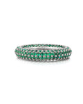 Pavé Amalfi Ring - Emerald Green - Silver
