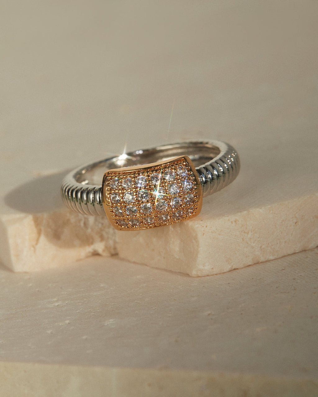 Pavé Dome Snake Chain Ring — alternate angle