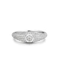Pavé Hex Signet Ring - Silver