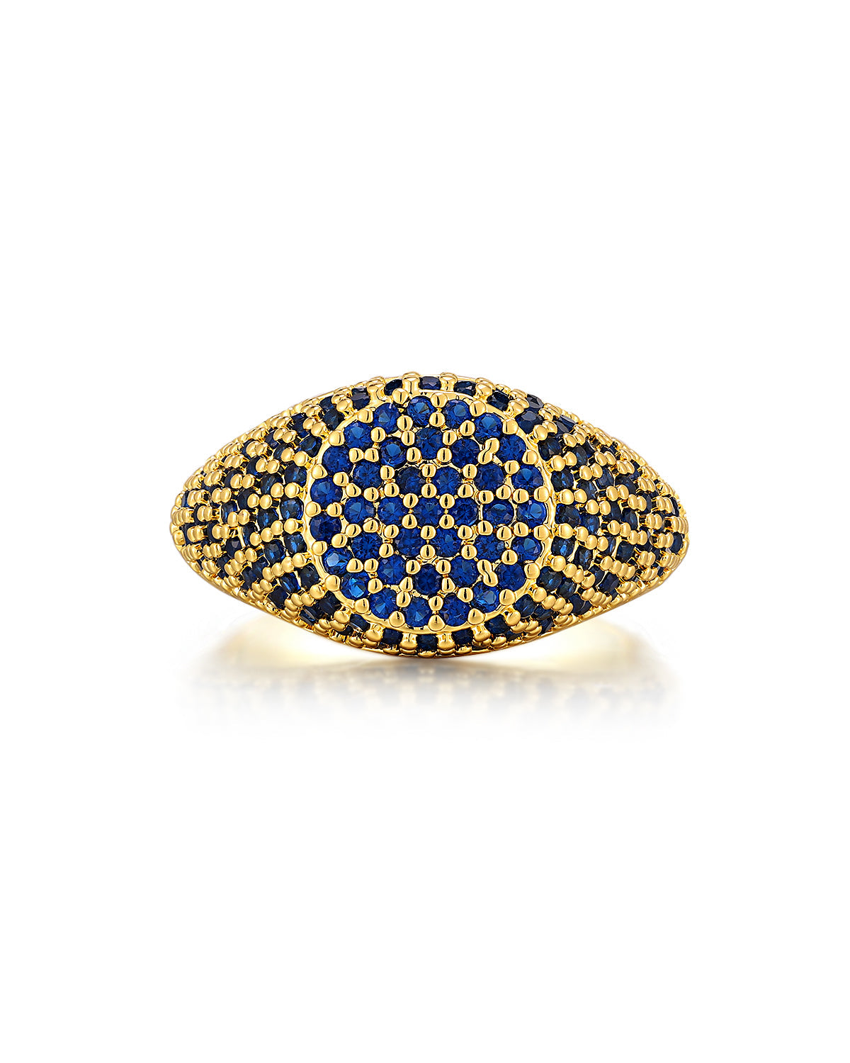 Pavé Signet Ring - Blue Sapphire - Gold
