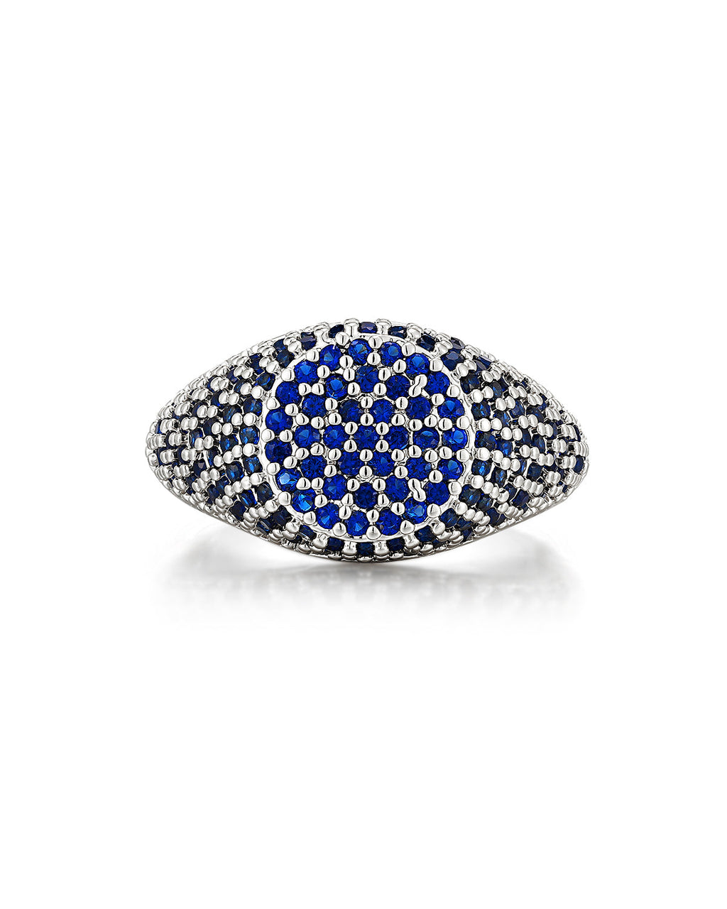 Pavé Signet Ring - Blue Sapphire - Silver