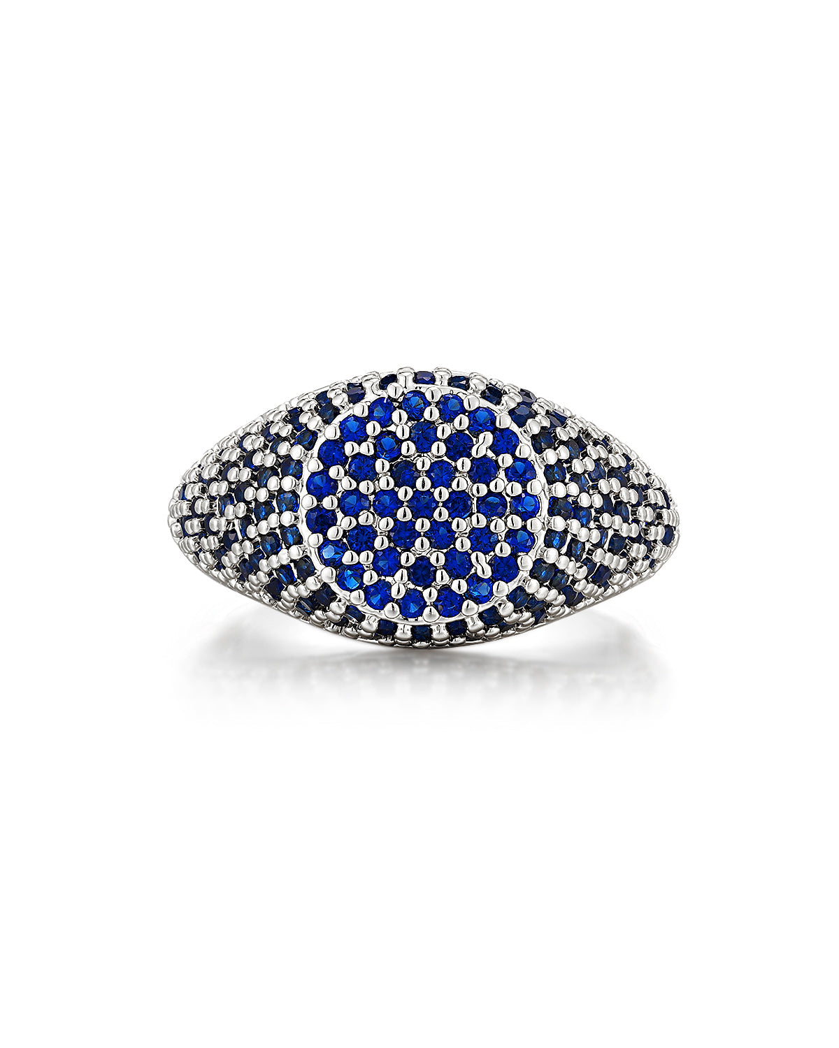 Pavé Signet Ring - Blue Sapphire - Silver