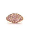 Pavé Signet Ring - Pink - Gold