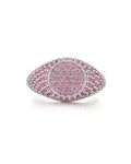 Pavé Signet Ring - Pink - Silver