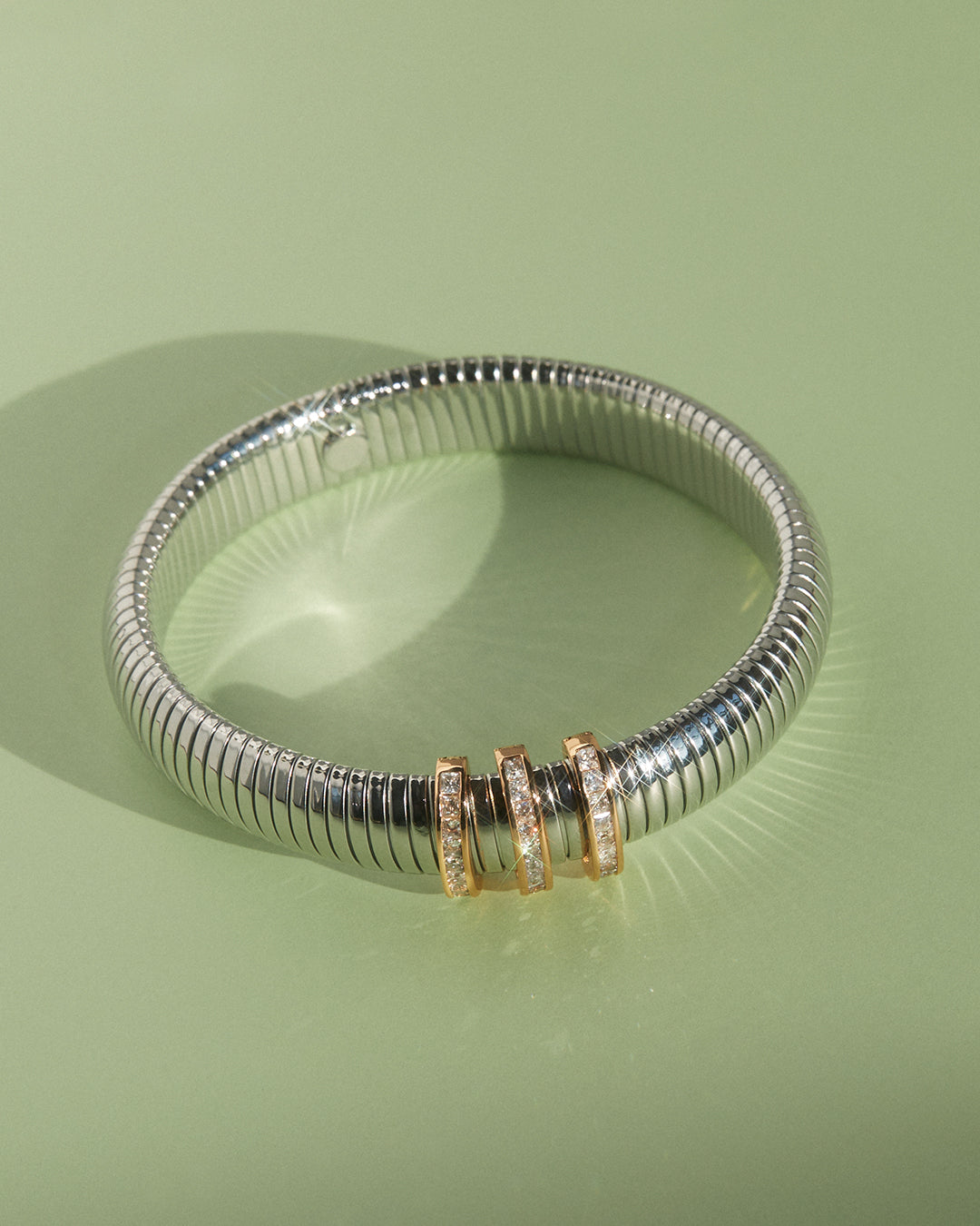 Pavé Trio Snake Chain Bracelet — alternate angle