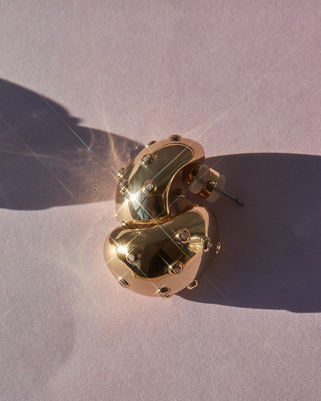 Pavé Molten Studs in Gold - Earrings — detail view