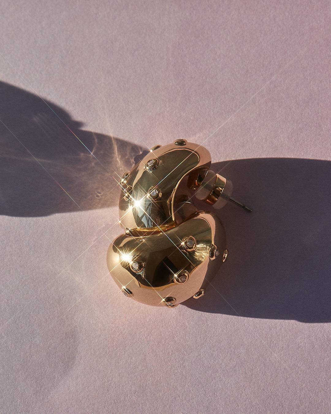 Pavé Molten Studs in Gold - Earrings — detail view