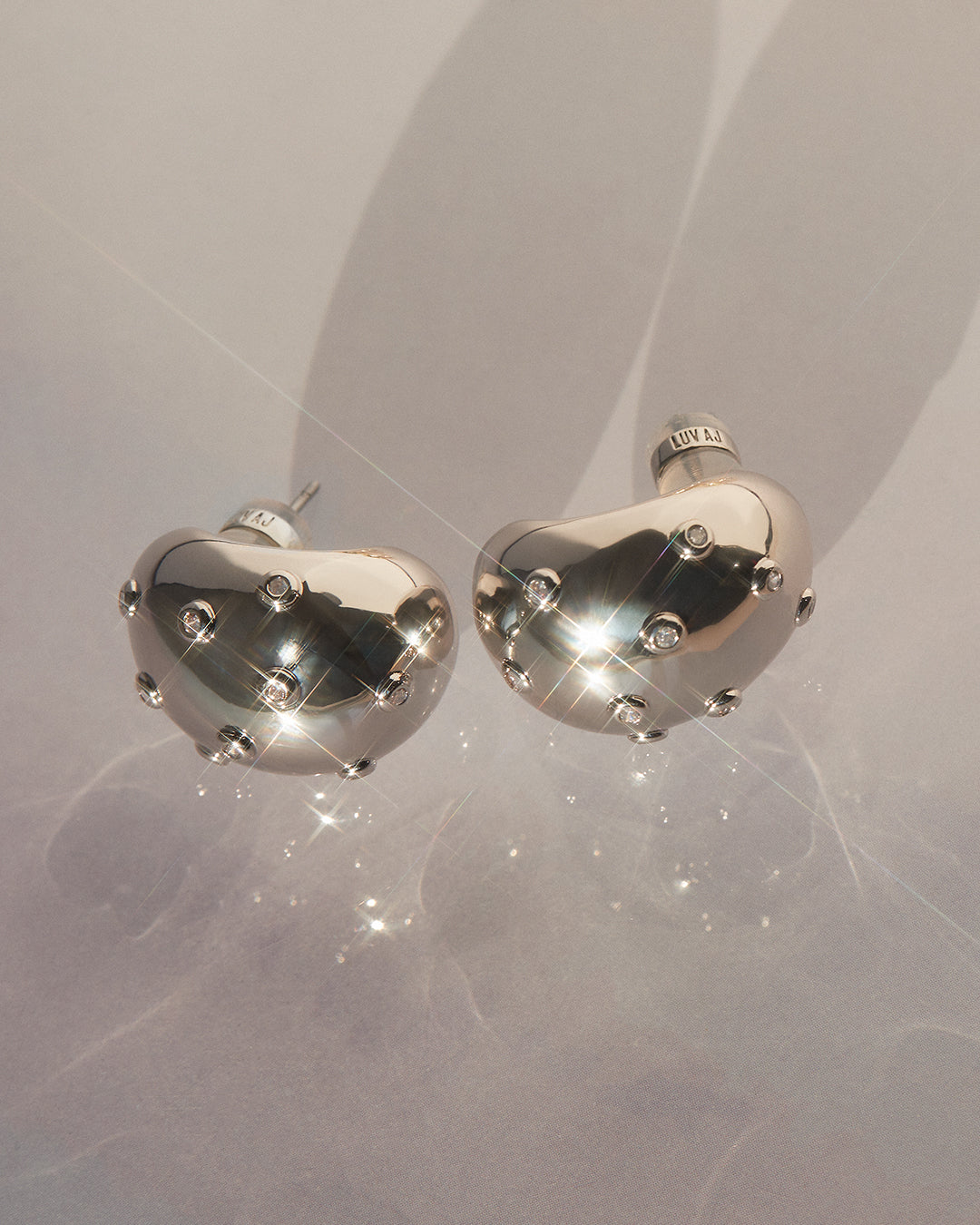 Pavé Molten Studs in Gold - Earrings — another angle