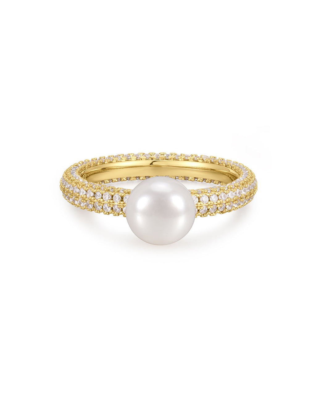 Pearl Pavé Amalfi Ring in Gold