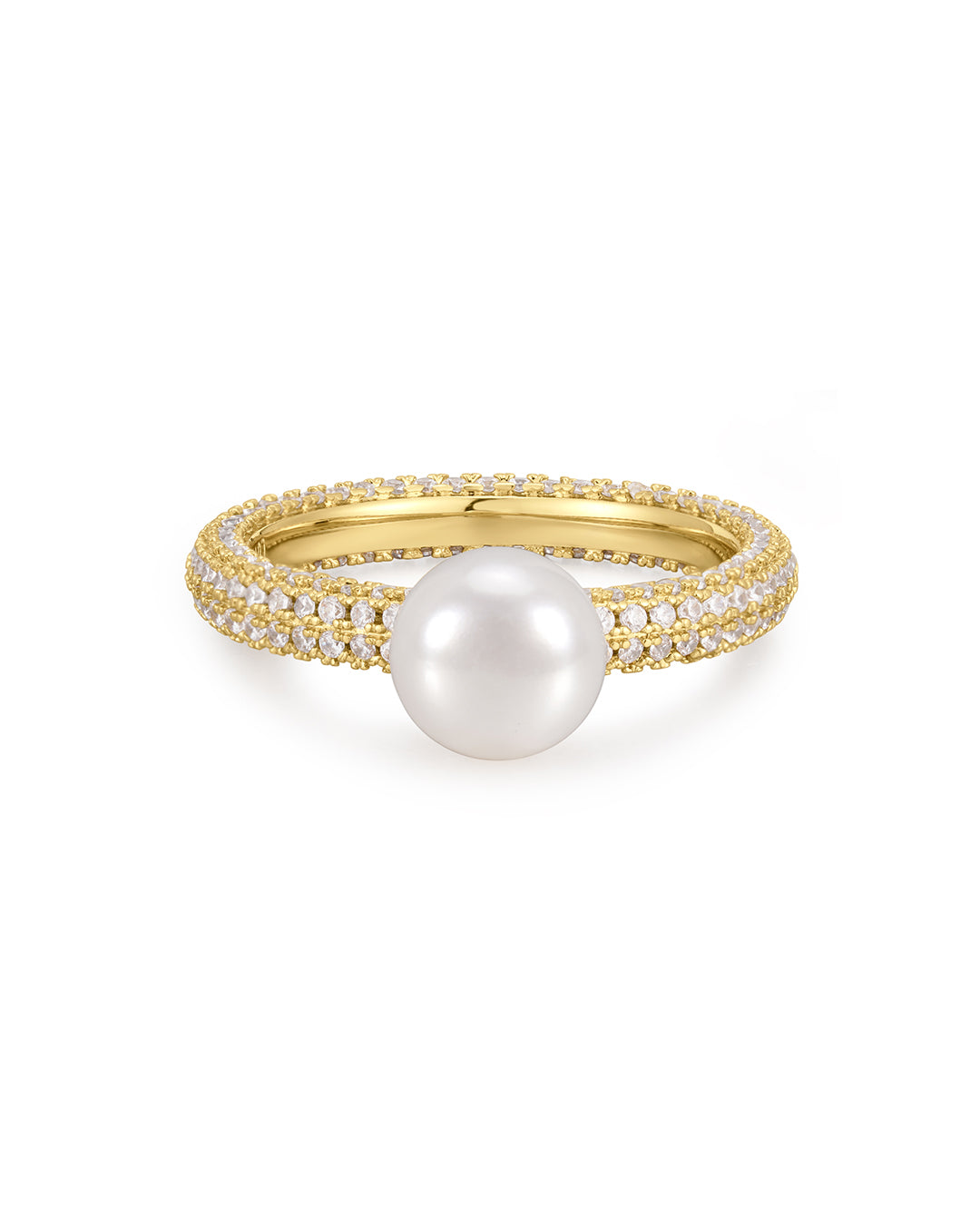 Pearl Pavé Amalfi Ring in Gold