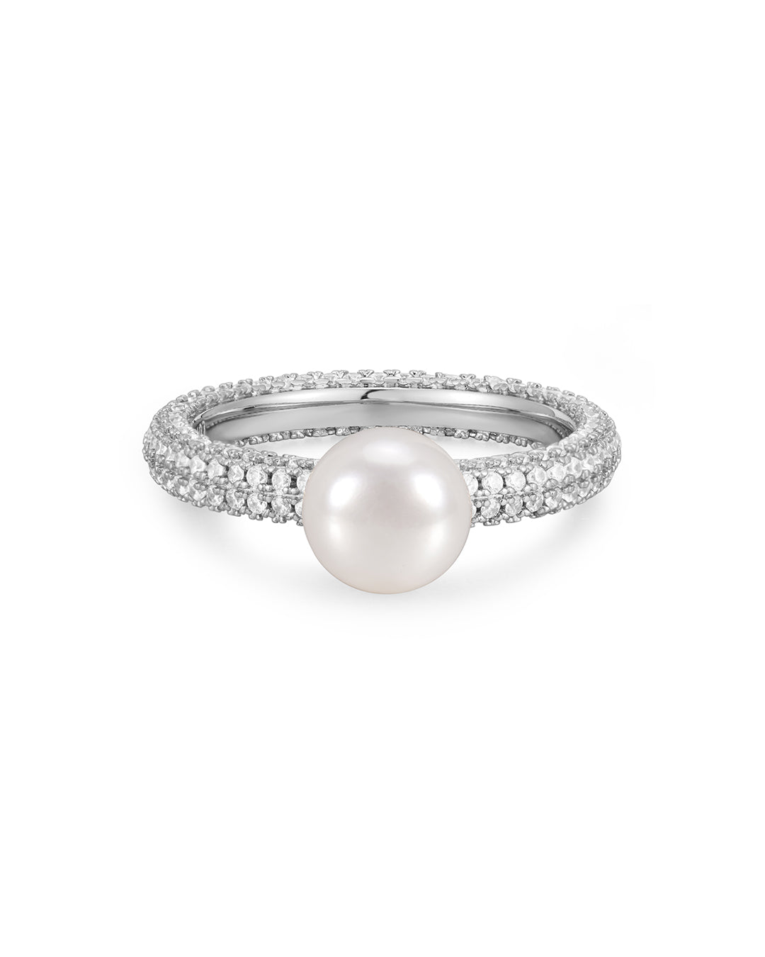 Pearl Pavé Amalfi Ring in Silver — alternate view