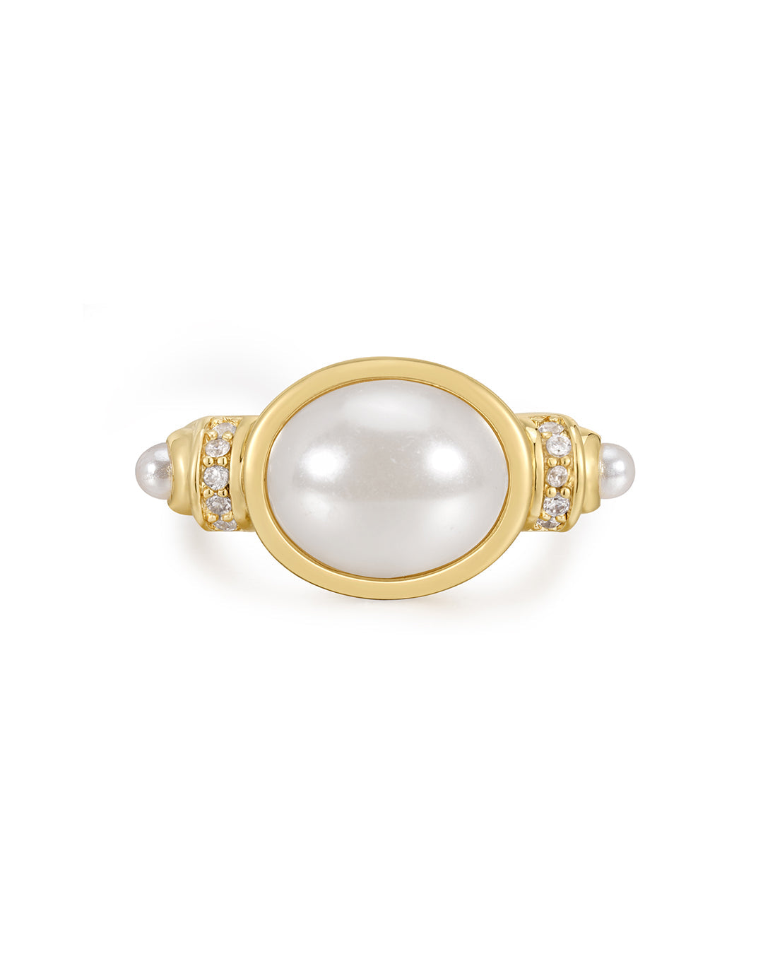 Pearl Statement Ring in Gold