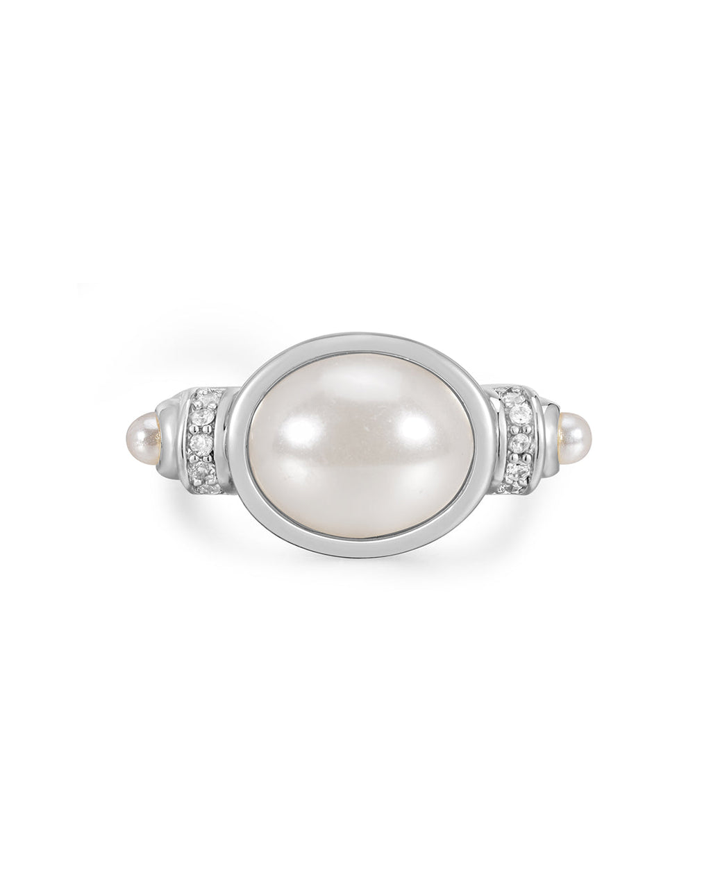 Pearl Statement Ring in Silver — alternate view