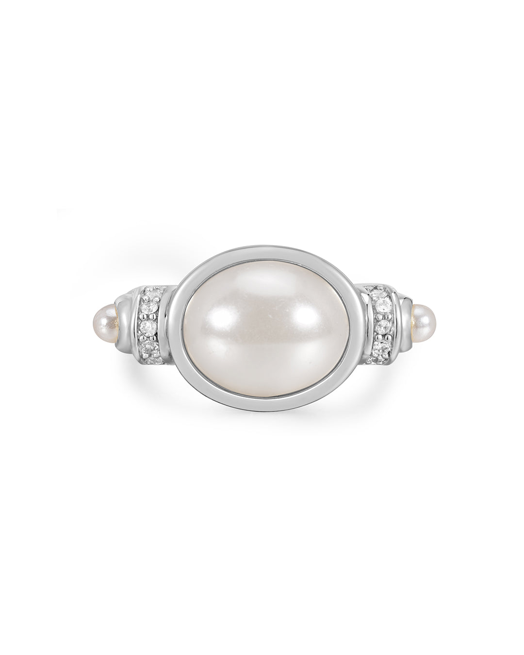 Pearl Statement Ring in Silver — alternate view