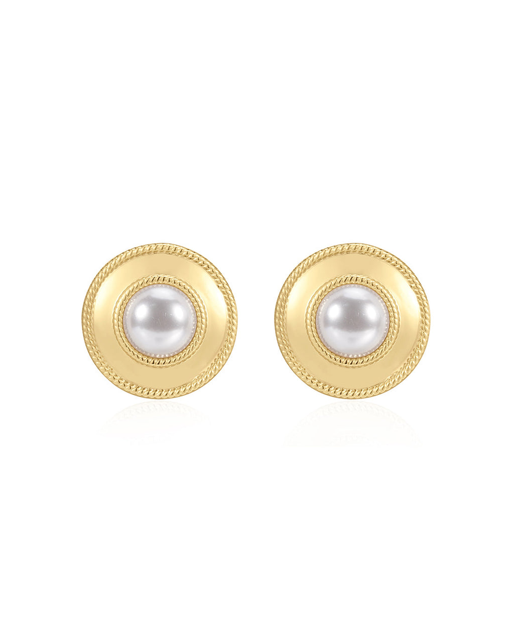Pearl Statement Studs in Gold - Earrings