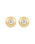 Pearl Statement Studs in Gold - Earrings
