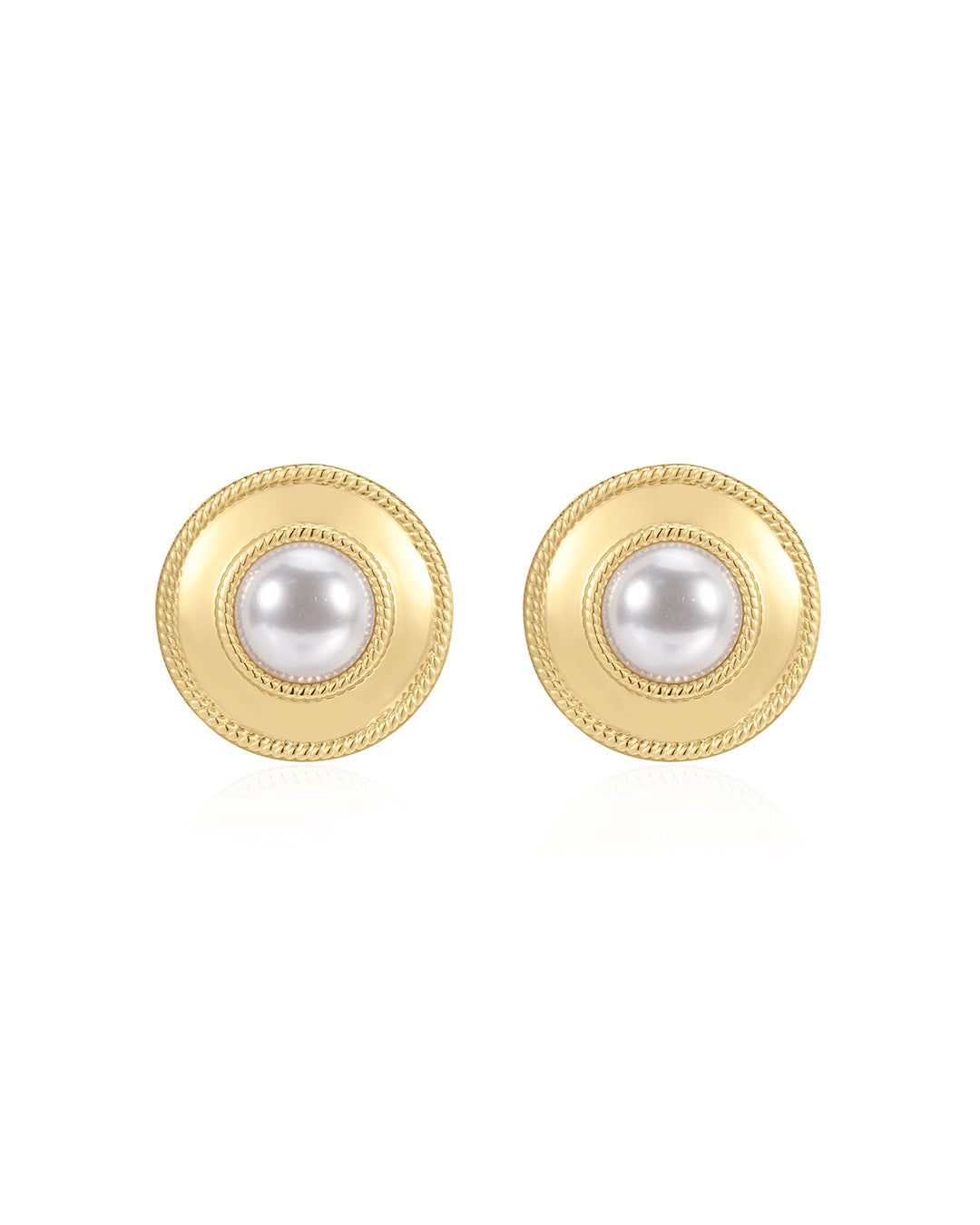 Pearl Statement Studs in Gold - Earrings