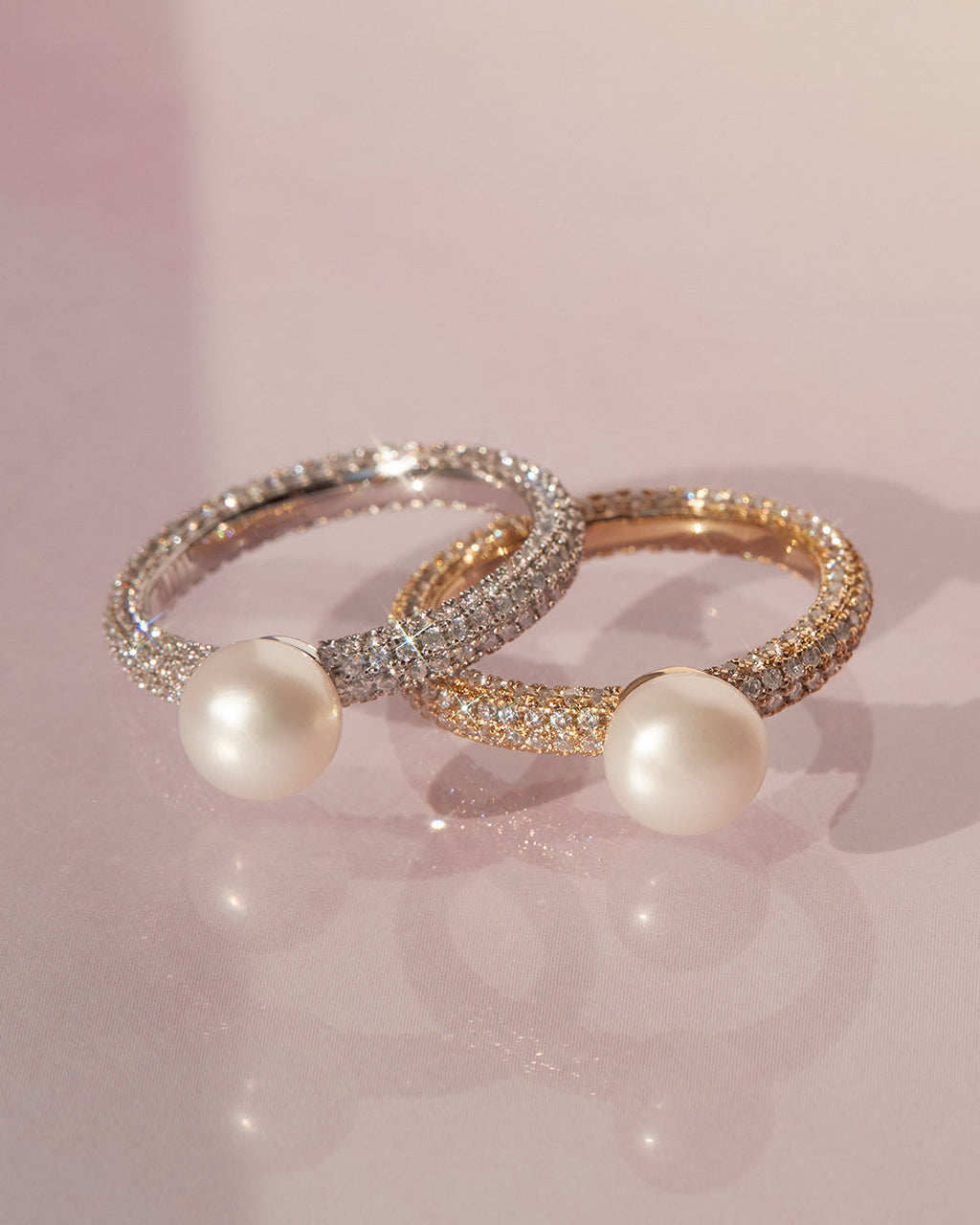 Pearl Pavé Amalfi Ring in Gold — detail view