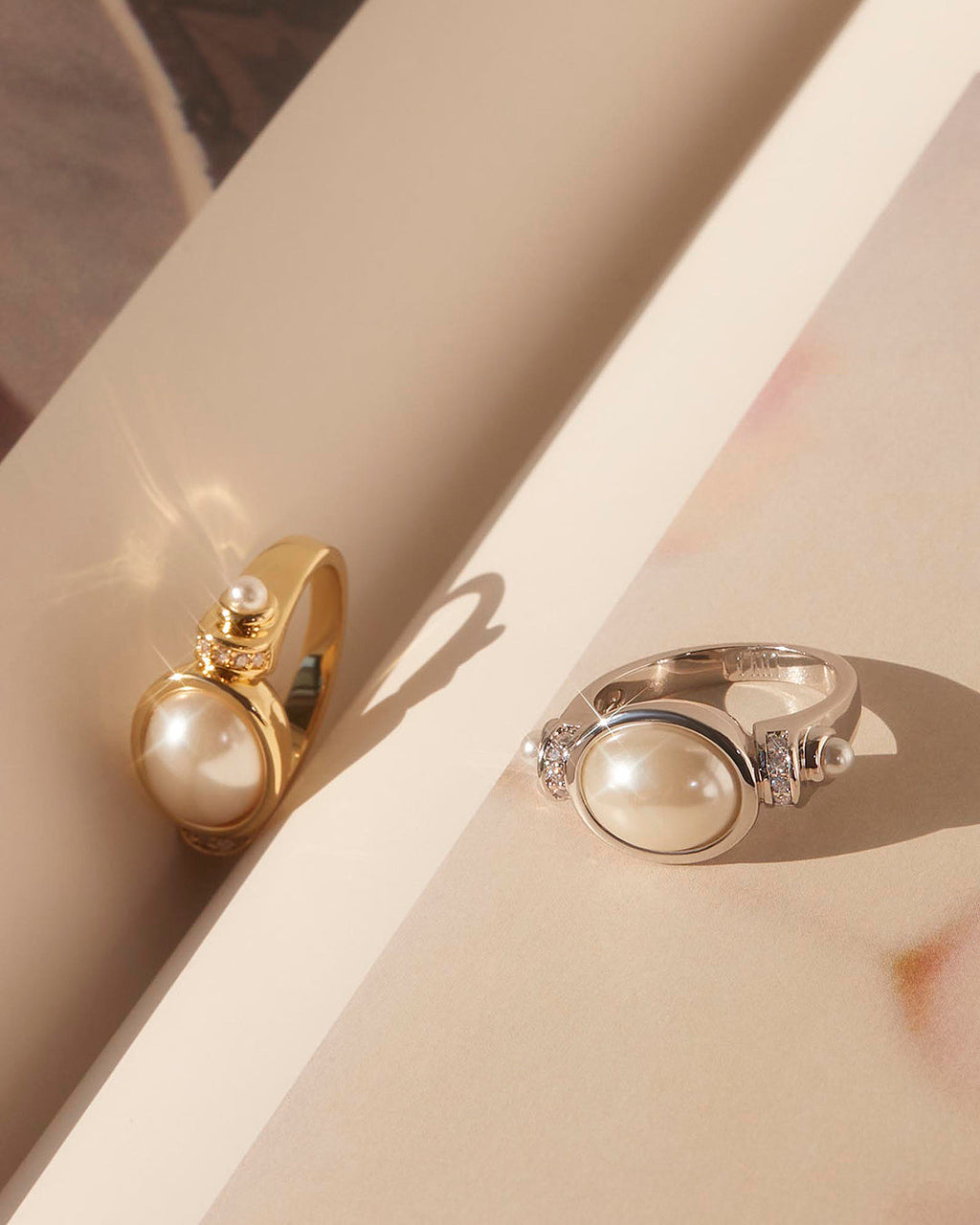 Pearl Statement Ring in Gold — detail view