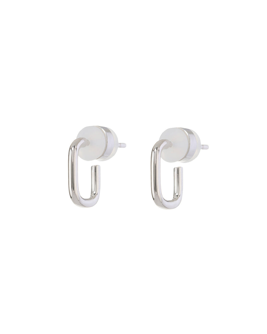 Petite Chain Link Huggies - Silver