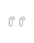 Petite Chain Link Huggies - Silver