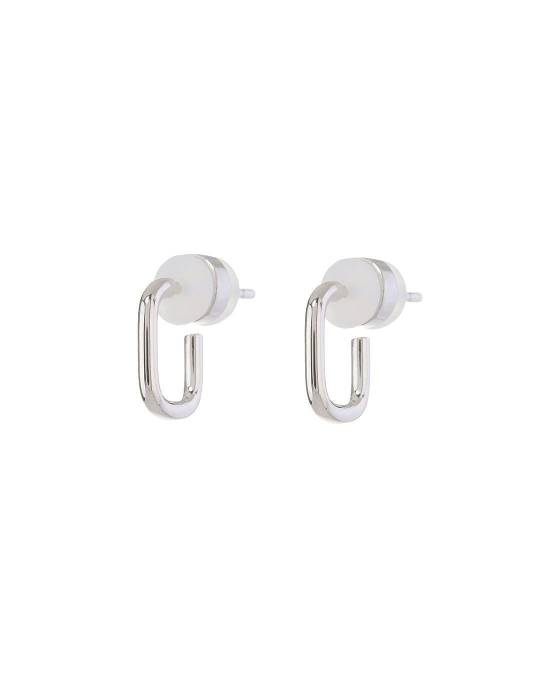 Petite Chain Link Huggies - Silver