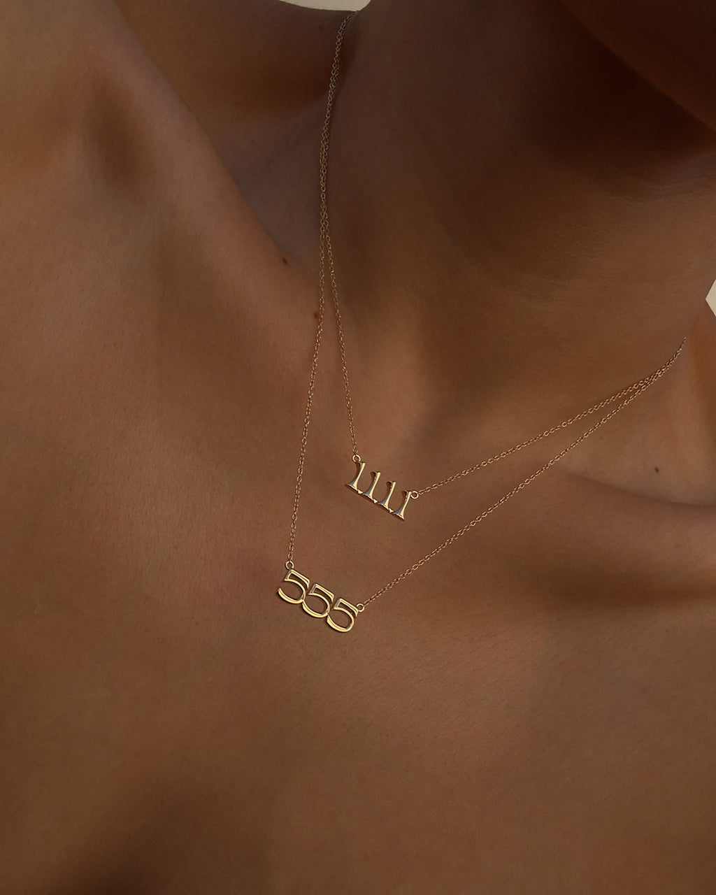 Nameplate Necklace- Angel Numbers [Vintage] — another angle 2