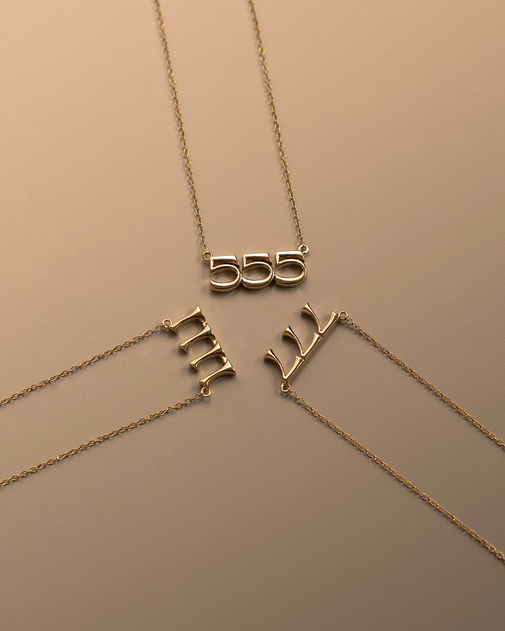 Nameplate Necklace- Angel Numbers [Vintage] — another angle
