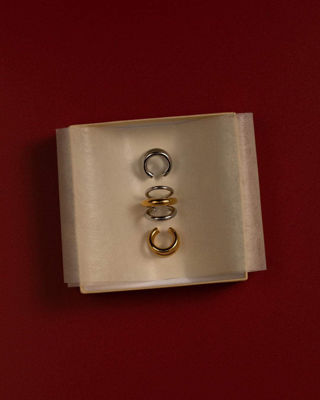 Two Tone Cala Ear Cuff - Earrings — alternate view