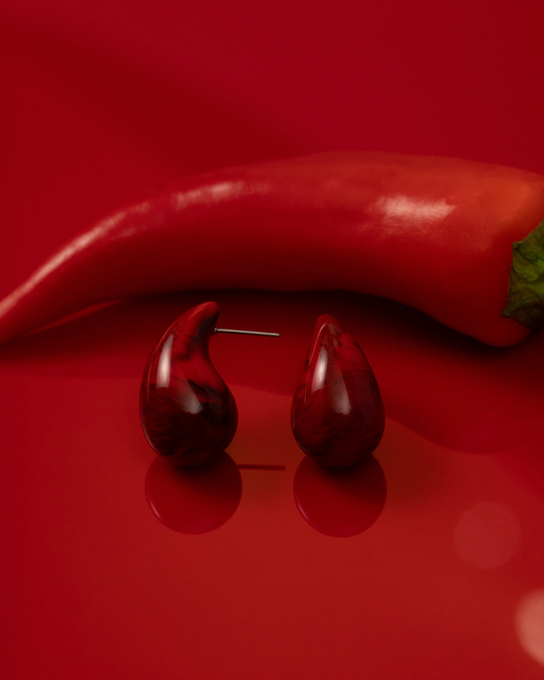 Lucite Gia Earrings - Red — alternate view