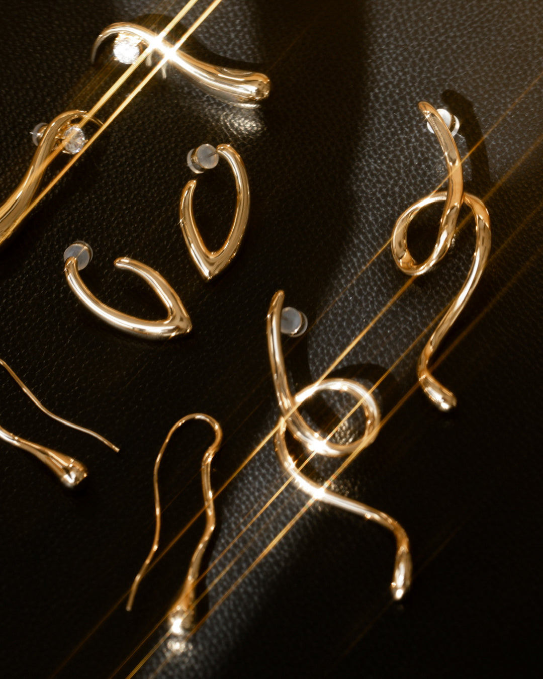 Chain Sculpt Link Earrings — another angle